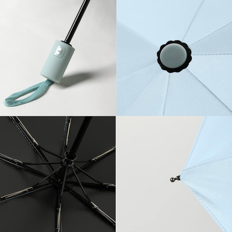 BAODINI Small UV Protection Travel Umbrella Compact for Rain and Sun UPF 50+ Windproof Portable 42 inch Umbrella for Women and Men - Image 3